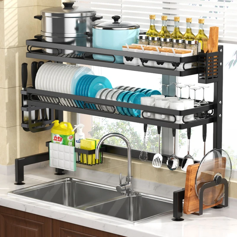 Kitchen sink storage rack, bowl and plate storage rack, multifunctional dishwashing rack, drain  sink for placing dishes,