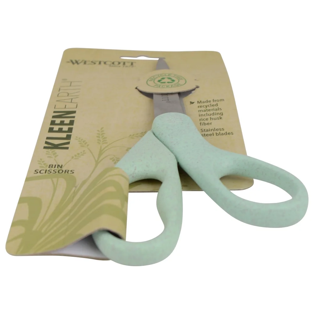 Eco-Friendly Crafting Scissors 3 Pack Recycled Rice Husks 8 Inch Stainless Steel Blades Lightweight Medium Duty Use Ideal Home