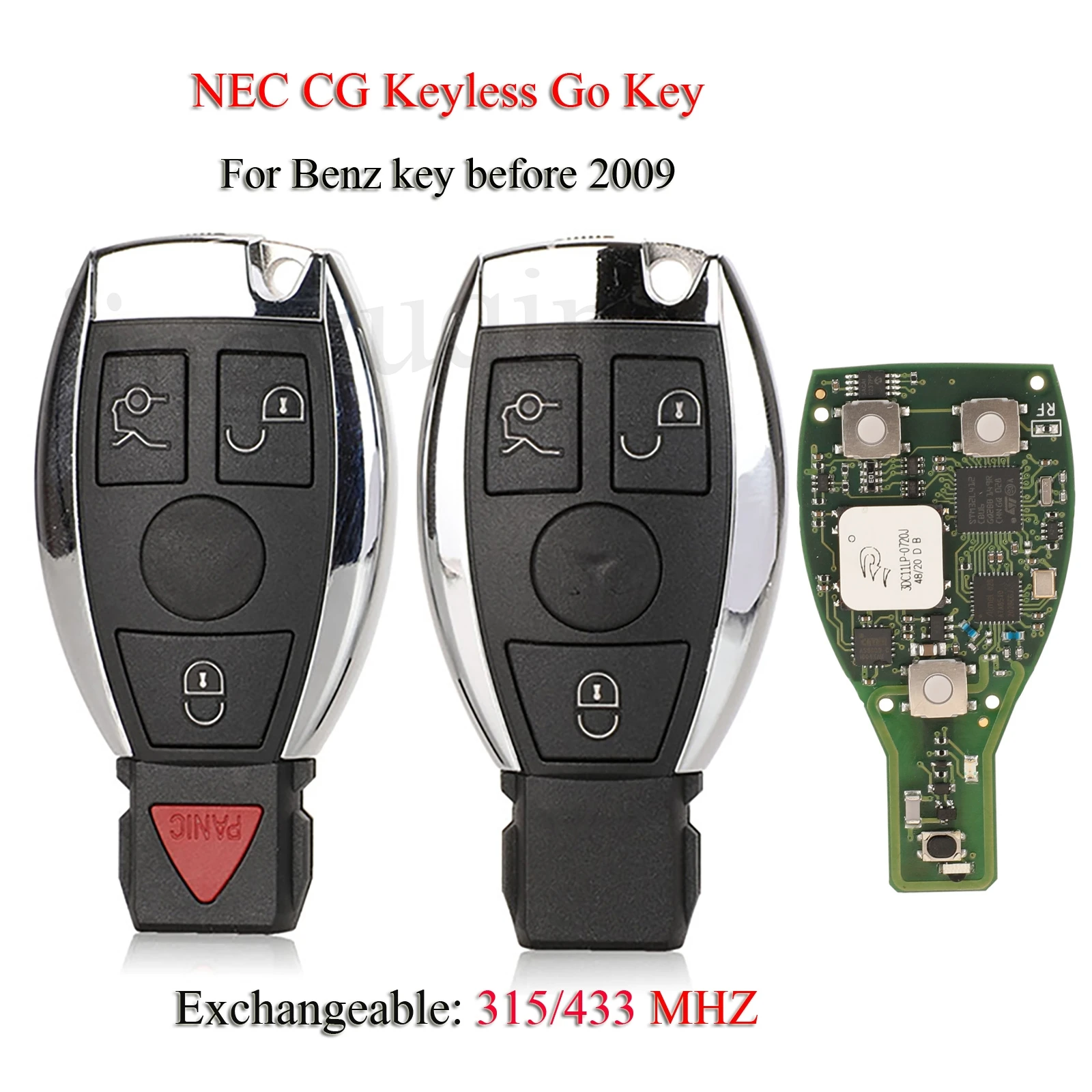 

jingyuqin 5PCS/Lot CG Keyless Go Remote Key For Mercedes Benz before 2009 315/433MHz NEC System