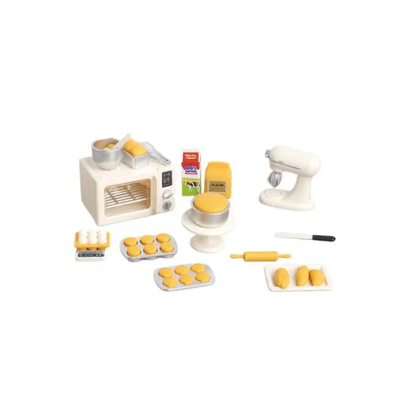 1 Set Neues Miniatur-Puppenhaus-Essen im Maßstab 1/12, Elektronisches Ofenmodell, Brot-Imitation für Puppenzubehör – Detail 5