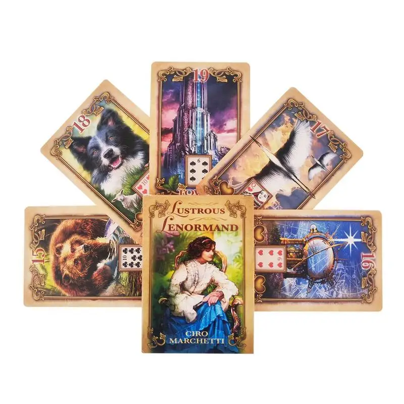 

47 шт. карт Таро блестящие карточки Lenormand Tarot Оракл психологическая колода карточки для предсказаний для настольной игры гадания