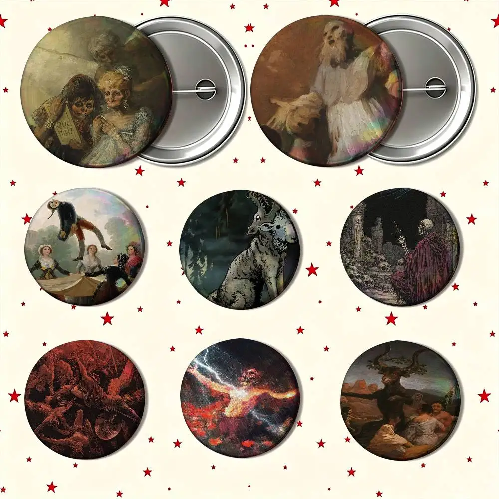 Spain Francisco Goya Art  Enamel Pin Tinplate Round Brooch Cosplay Nijigen Otaku Culture Badge 25mm 32mm 44mm 58mm