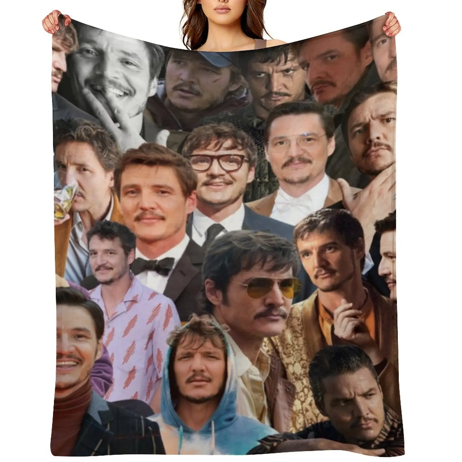 

Pedro Pascal Photo Collage Throw Blanket Custom Sofa Quilt for babies Decorative Beds Blankets