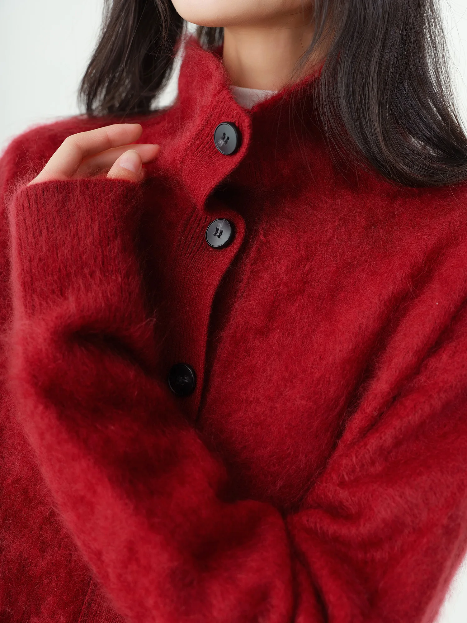 

Женский повседневный кардиган-свитер из тяжелого трикотажа с открытым воротником, легкий, для зимы, модный