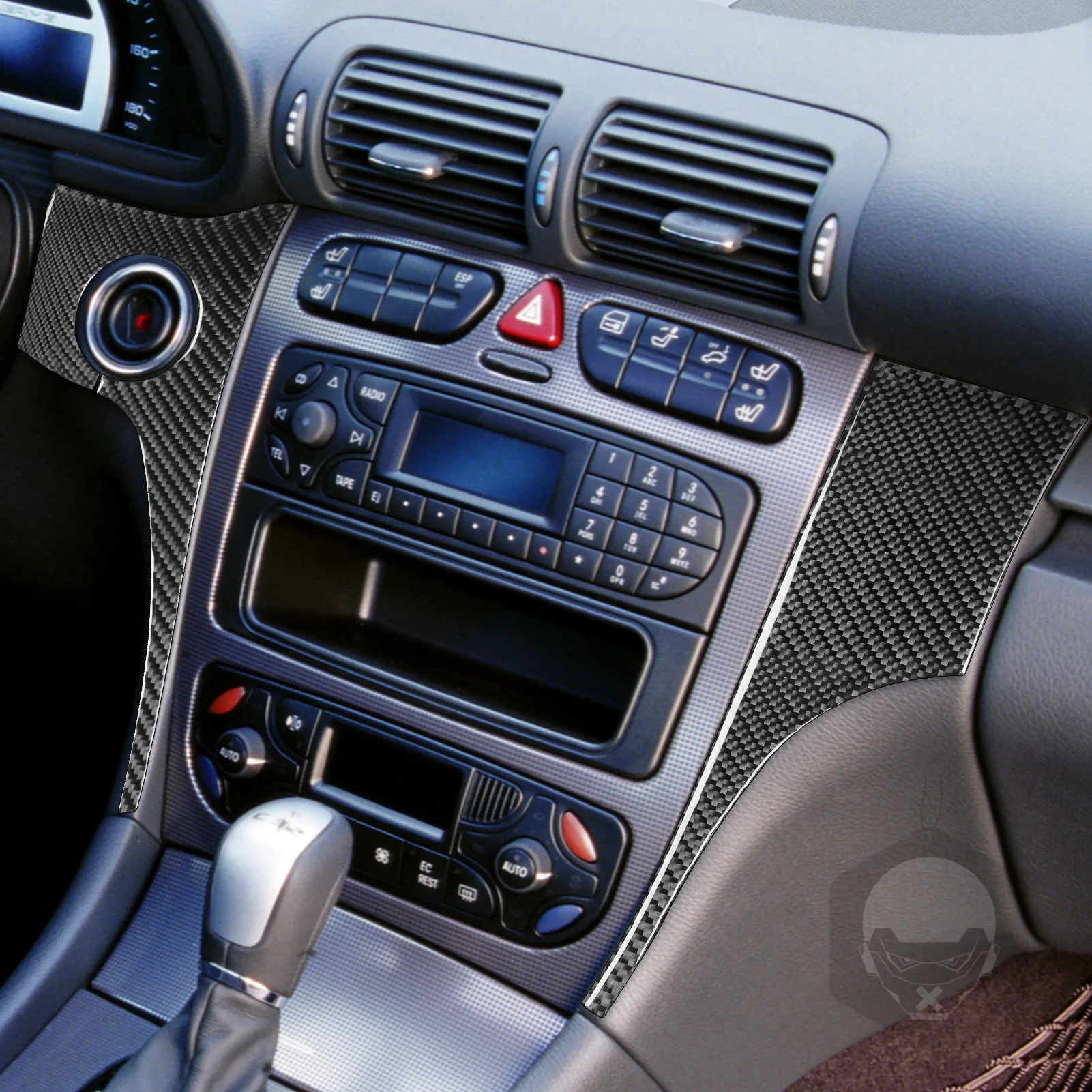 Real Carbon Fiber Car Accessories Driver Dashboard Decorative Cover Soft Sticker For Mercedes Benz C Class W203 2005 2006 2007 view 3