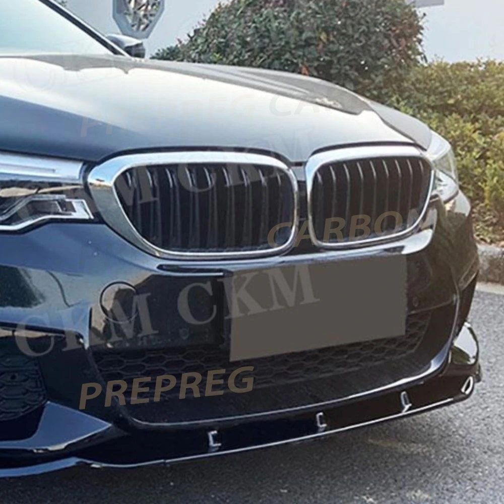 

for BMW 5 Series G30 M Tech Sport 2017 2018 2019 2020 ABS Material Front Bumper Lip with Splitters Body Kits Carbon Fiber Look