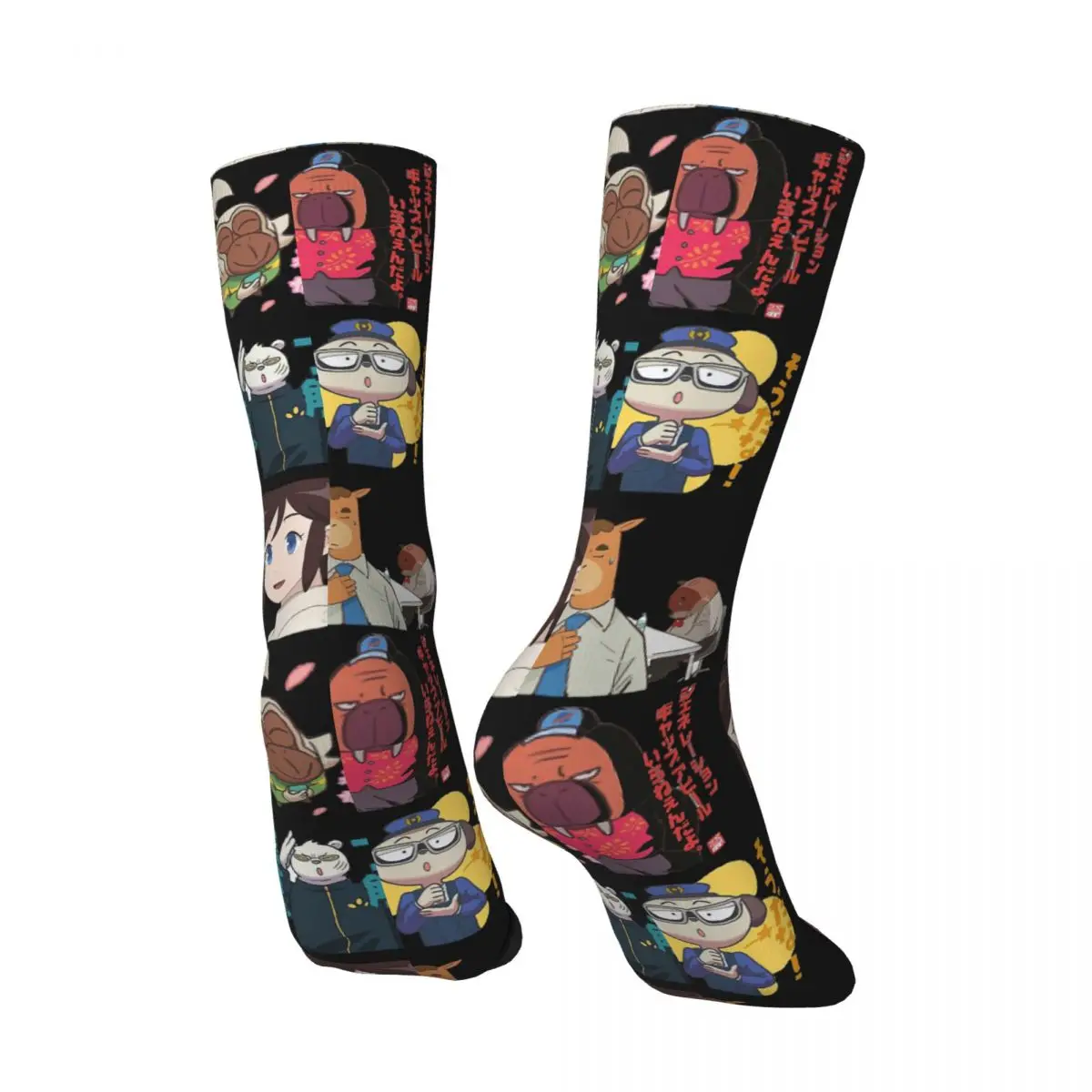 Funny Happy Pack Men's Socks Retro Harajuku ODD TAXI The Silent Taxi Driver Hip Hop Novelty Pattern Crew Crazy Sock Gift Printed