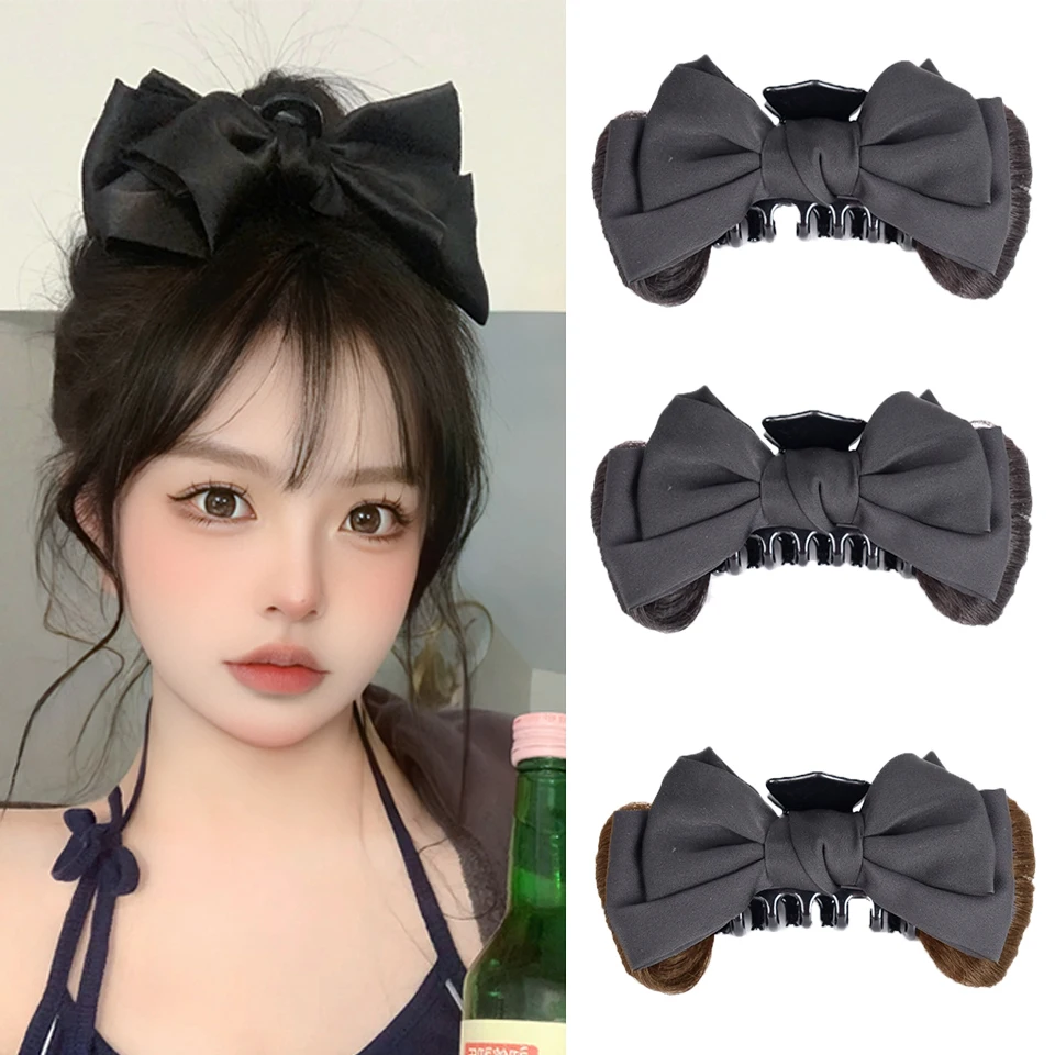 Ball-headed Wig Synthetic Wig Female Bow Fugitive Princess Synthetic Wig Grip Wig Bag Antique Lazy Artifact Hair Bands