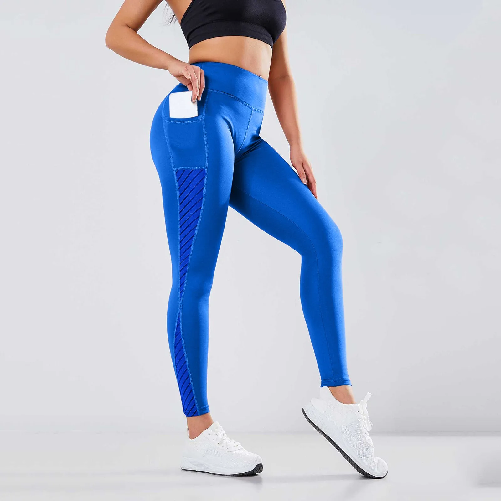 Women's Mesh Splicing Yoga Pants Hip Lift Waisted Exercise Pants Female Moisture Transferring Sweat Bottom Pants Ladies Pants