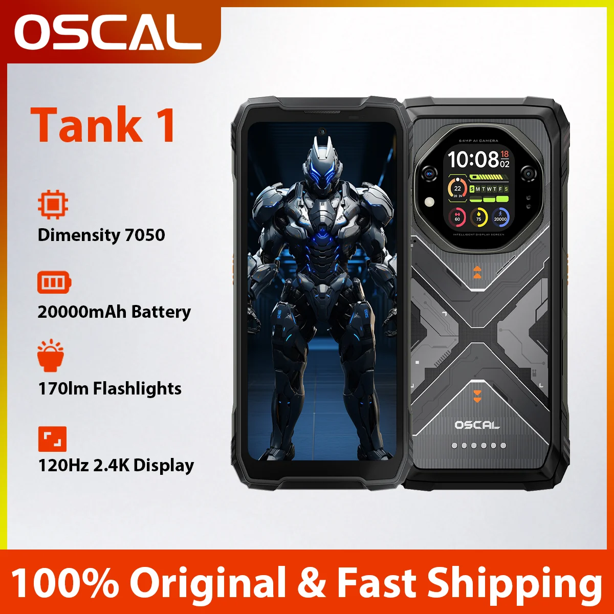 BLACKVIEW OSCAL TANK 1 Rugged Phone 16GB+512GB 6.78'' Android 15  Mediatek Dimensity 7050 20000mAh 64MP 5G NFC Smartphone