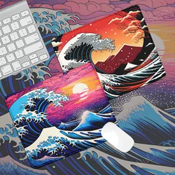 18x22cm Lock Edge Mice Mat Japanese Great Wave Table Pad Small Mouse Pad Rubber Keyboard Rug Laptop Desk Mats Gaming Accessories