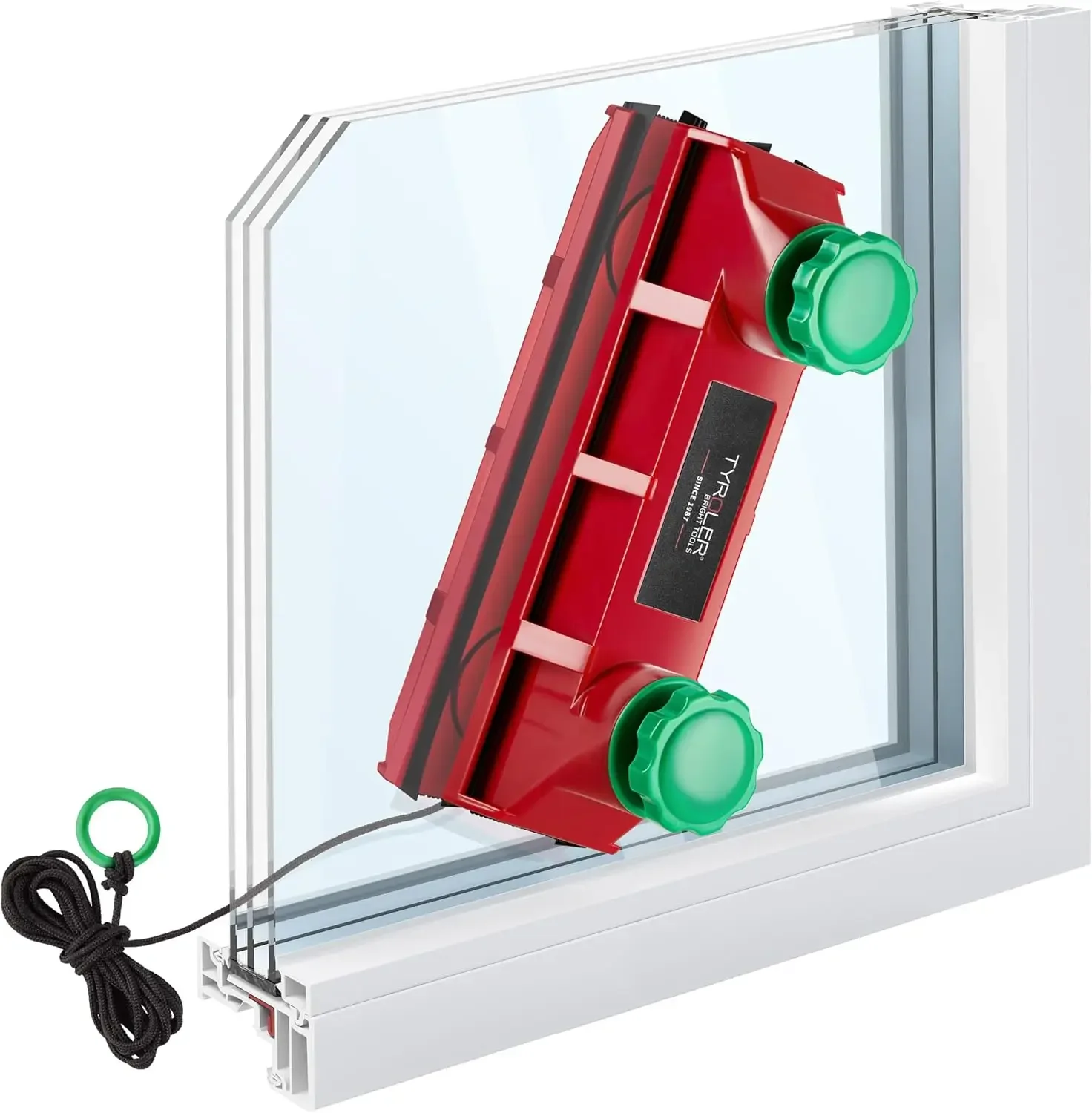 Herramienta limpiadora de ventanas magnética |   The Glider D4 Herramienta limpiadora de ventanas exteriores de doble cara para ventanas de 0,08"-1,6" de grosor, ajustable