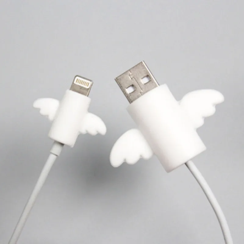 Cute Angel / Devil Wings Charging Wire Protective Cover Interface Area Anti-break Protector Extend Service Life of Data Cable