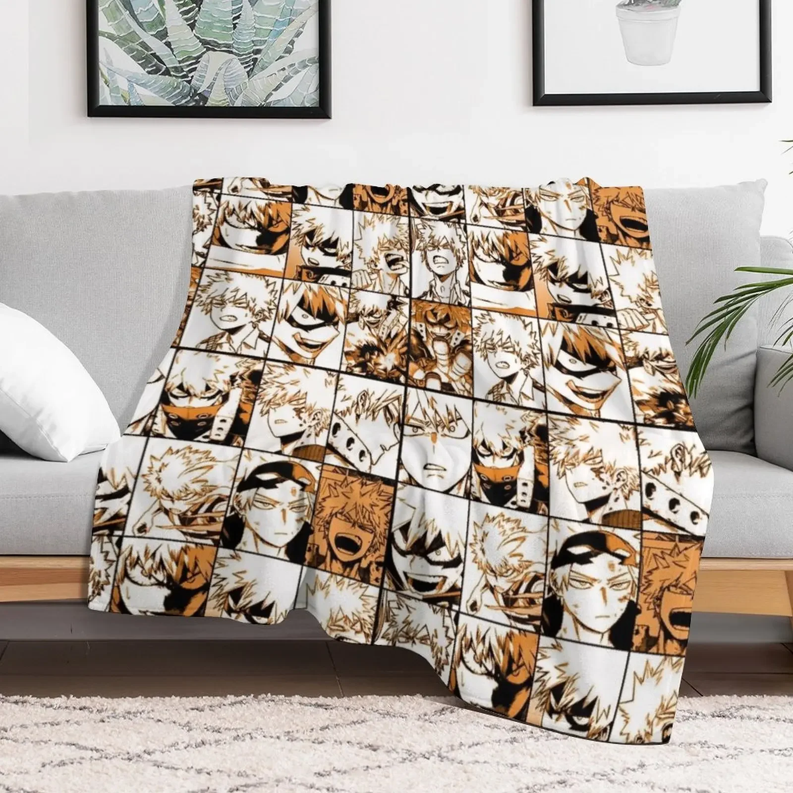 Bakugo Katsuki collage Throw Blanket Sofa Throw Soft Big Multi-Purpose Decorative Throw Blankets