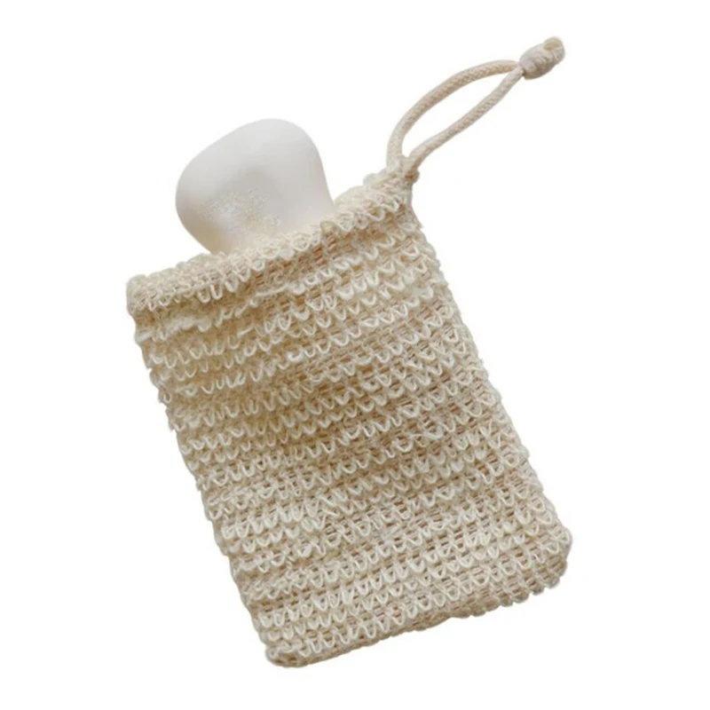 30Pcs Cotton Ramie Soap Bag Natural Plant Fiber Environmental Protection Hand Made Soap Ramie Foaming Net Storage Bag