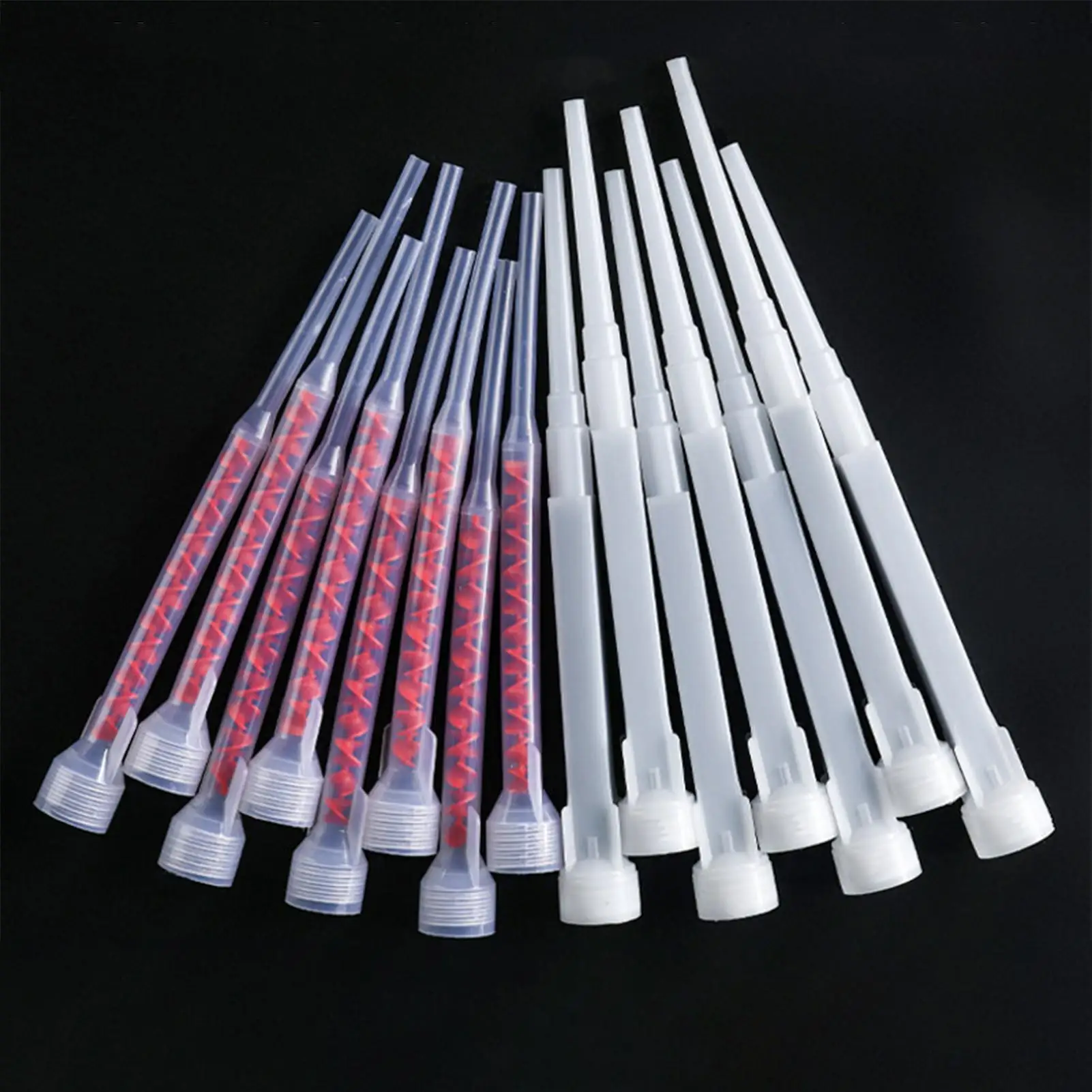 20pcs Epoxy Mixing Nozzle Resin Tube Cartridge Adhesive Mixing Nozzle for Building Structure Reinforcement Concrete Crack