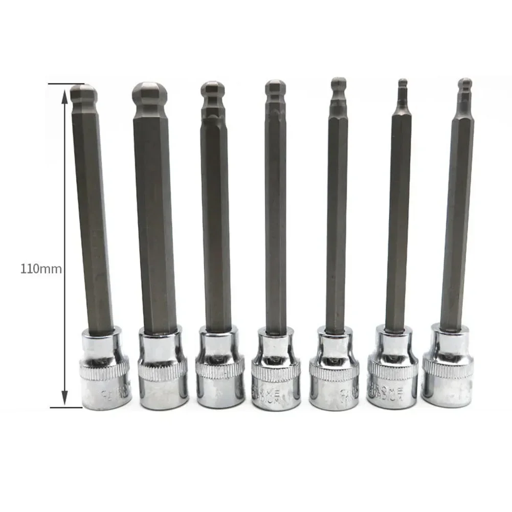 Imagem -02 - Soquete Chave Barra de Extensão Adaptador Quadrado Impact Drill Bits Ball End Hexagon Sockets Pol 8in 110 mm Pcs