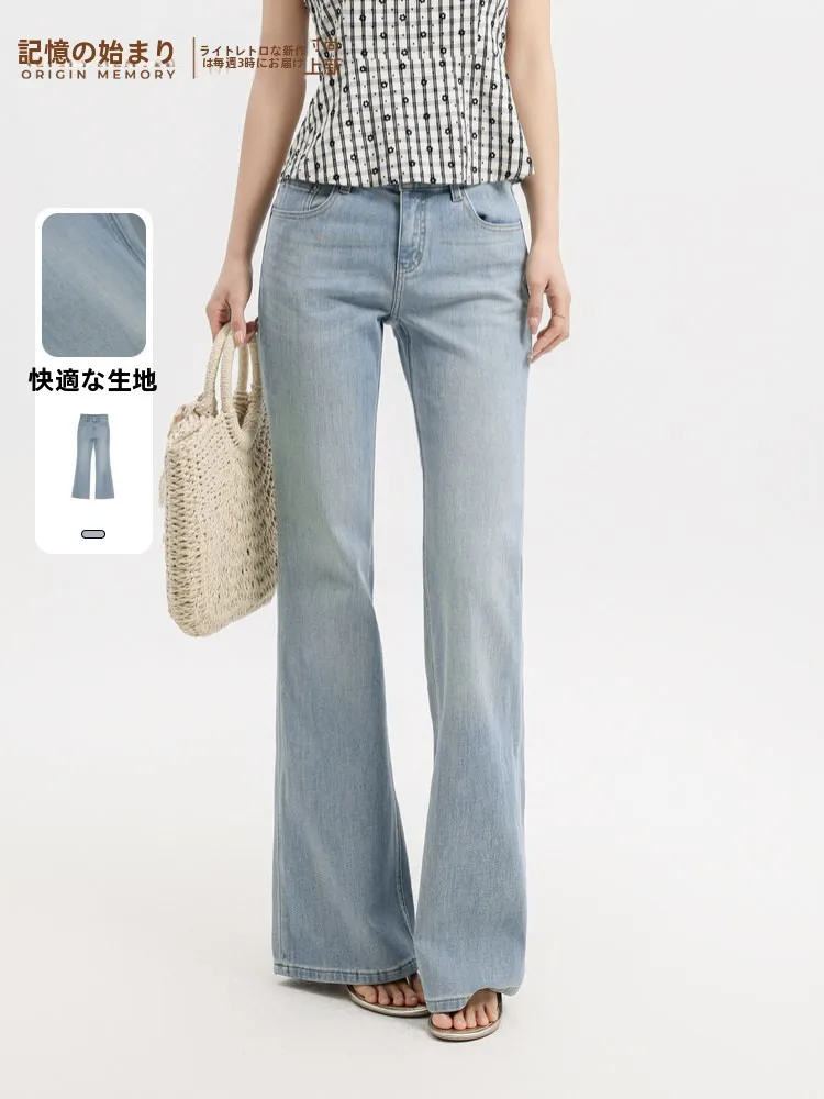 

Retro Versatile Straight Leg Jeans Women's Summer New Style Simple Match Casual Zipper Pocket Denim Blue Standard Fit Jeans