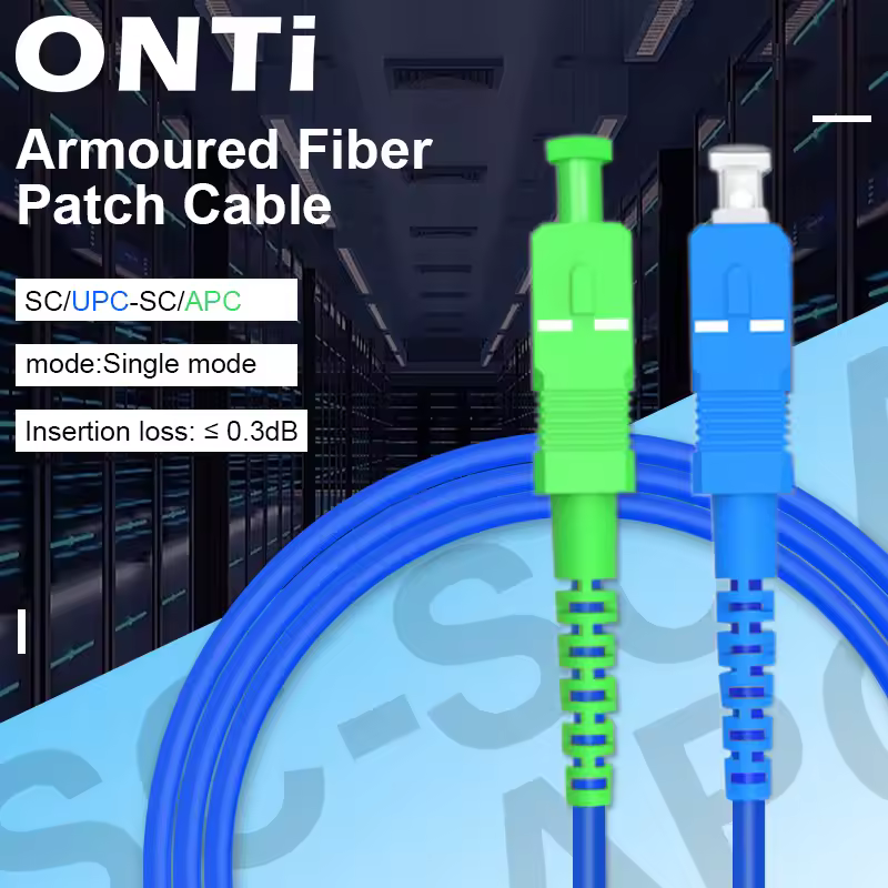 ONTi Cable de conexión de fibra blindada para exteriores SC/UPC-SC/APC Cable de fibra óptica de un solo modo disponible 2m-100m SM FTTH
