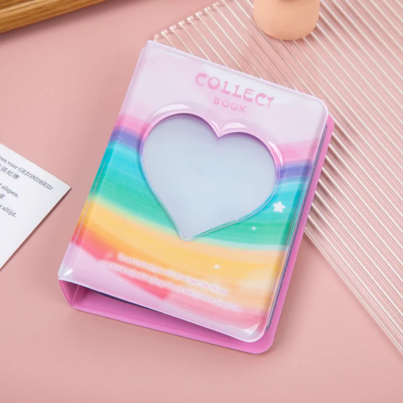 SKYSONIC New Arrival 40 Pocket 3 Inch Kpop Card Photo Album Love Collect Book Rainbow Bear Postcards Organizer