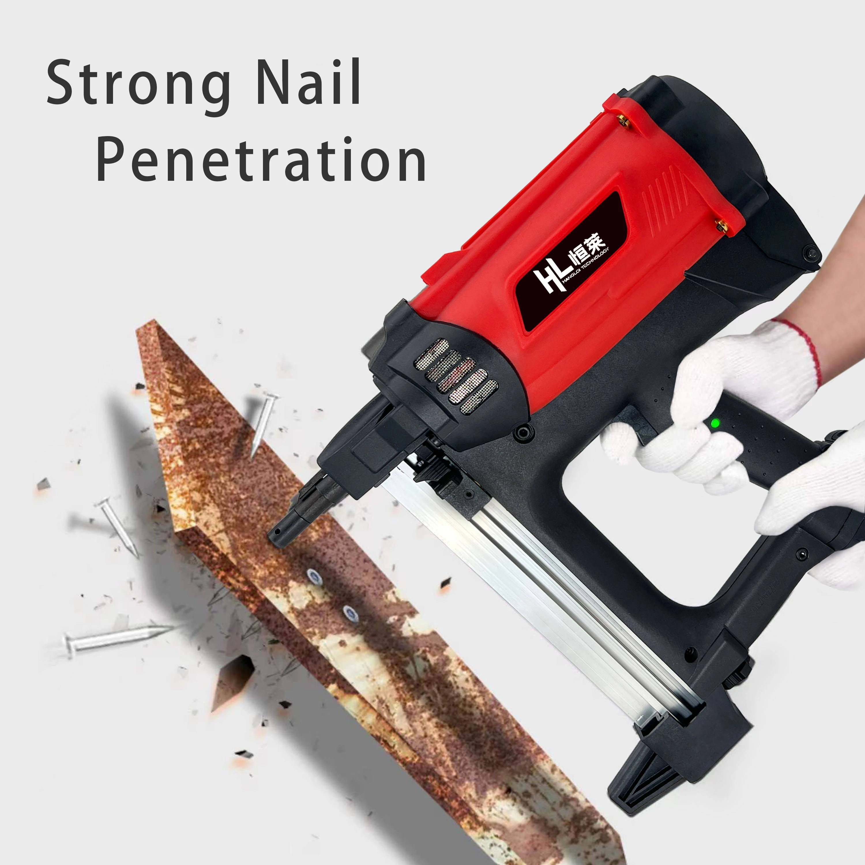 HENGLAI Customized 2-IN-1 Cordless Brad Nailer Stapler 18 Gauge Wood Framing Finish Siding Pin 20V Battery