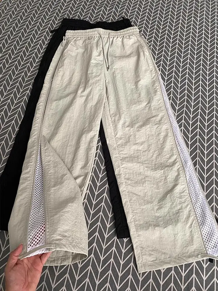 

Нейлоновые мужские летние тонкие прямые брюки из десантника Qui Dry Ice Silk на молнии Me, повседневные длинные брюки свободного покроя