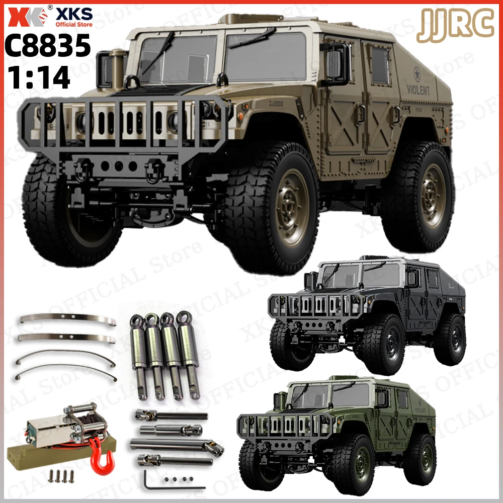 

XKS JJRC C8835 1/14 4WD Full Proportional RC C Car Hummer Military Style Truck 2.4G RC Toy Christmas Gift for Adults & Kids