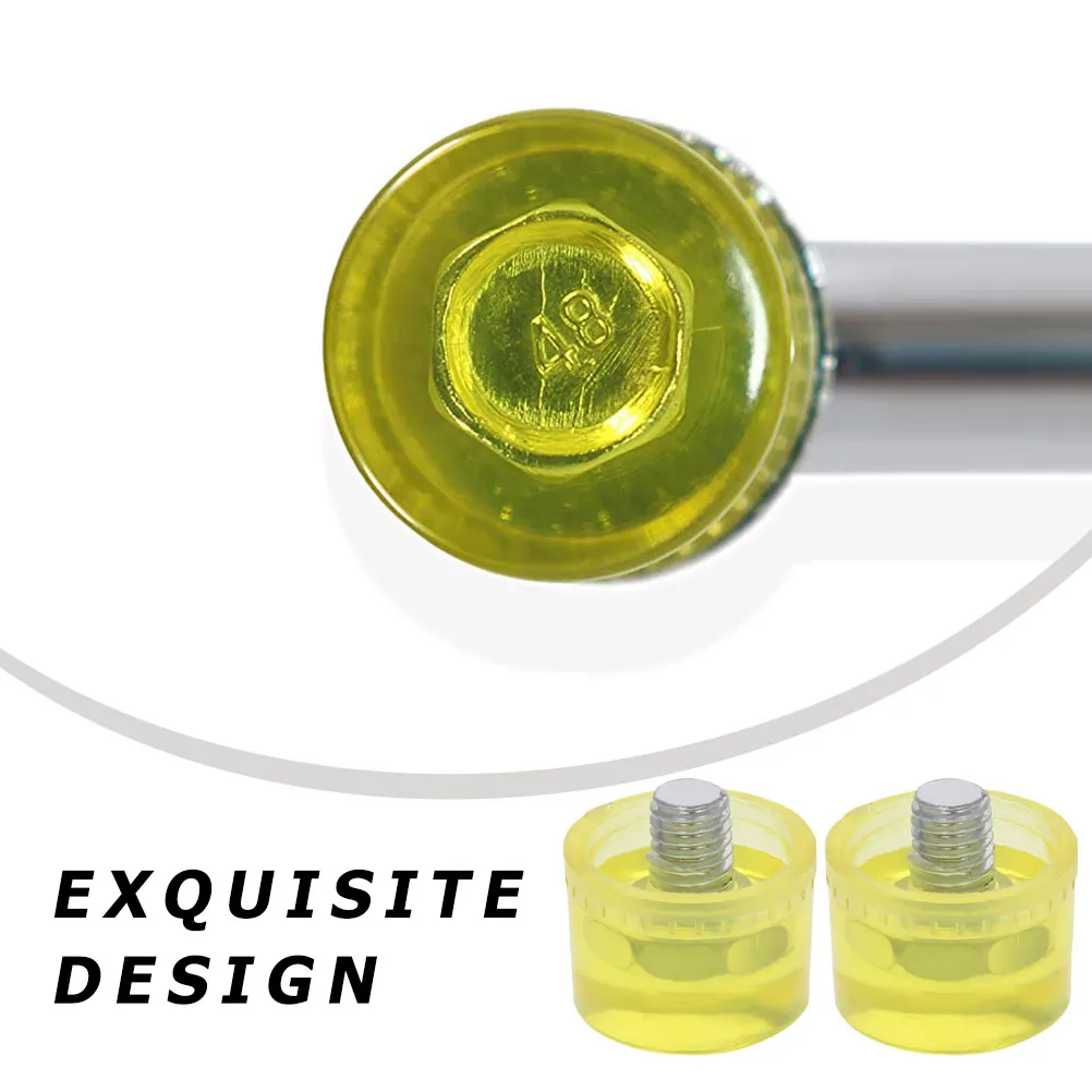 

2PCS Shockproof Rubber Hammer Replacement Yellow Oil Resistant Mallet Tip for Delicate Furniture Assembly