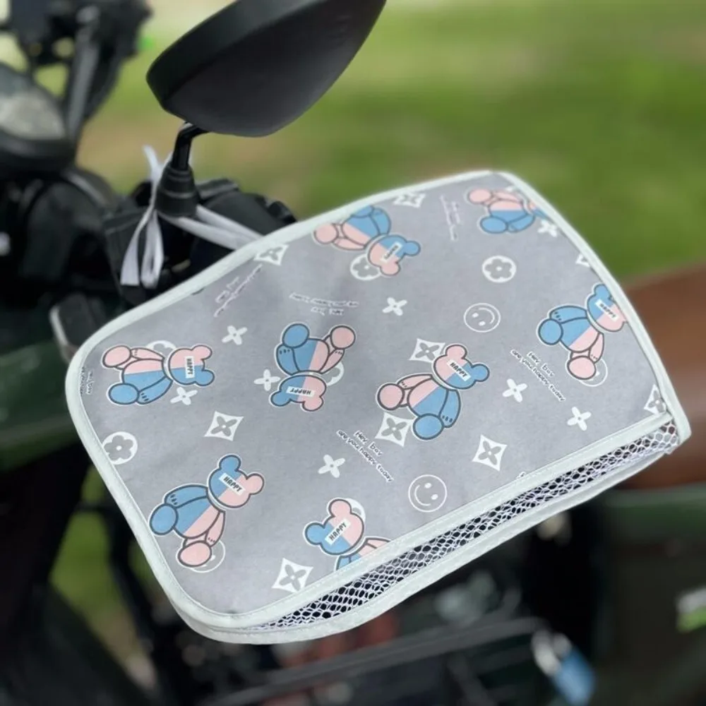 Universal Electric Vehicle Sunscreen Gloves Waterproof Breathable Motorcycle Handlebar Gloves Anti-Sun Cute Bear