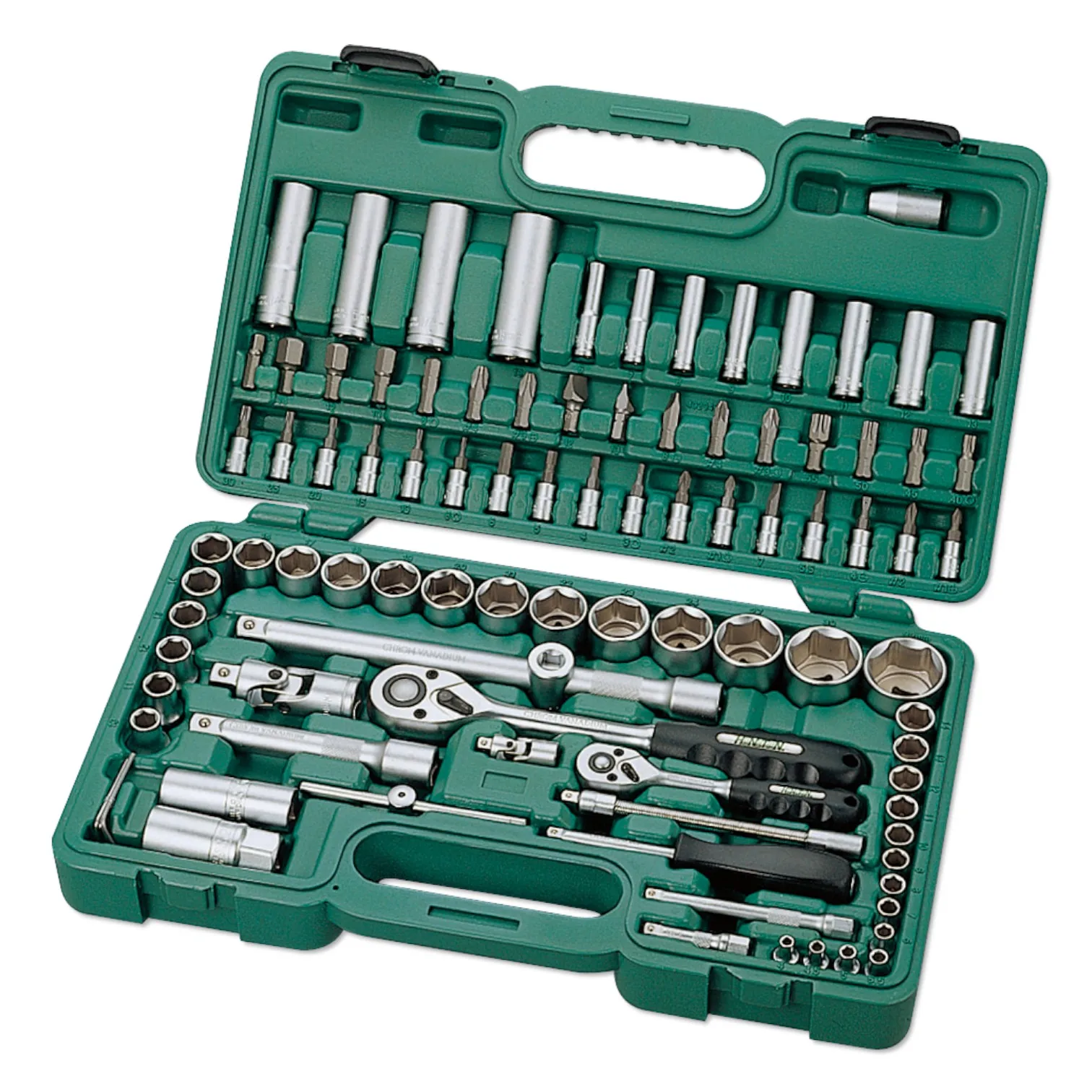 94-Piece Chrome Vanadium Hand Ratchet Wrench Set 1/4