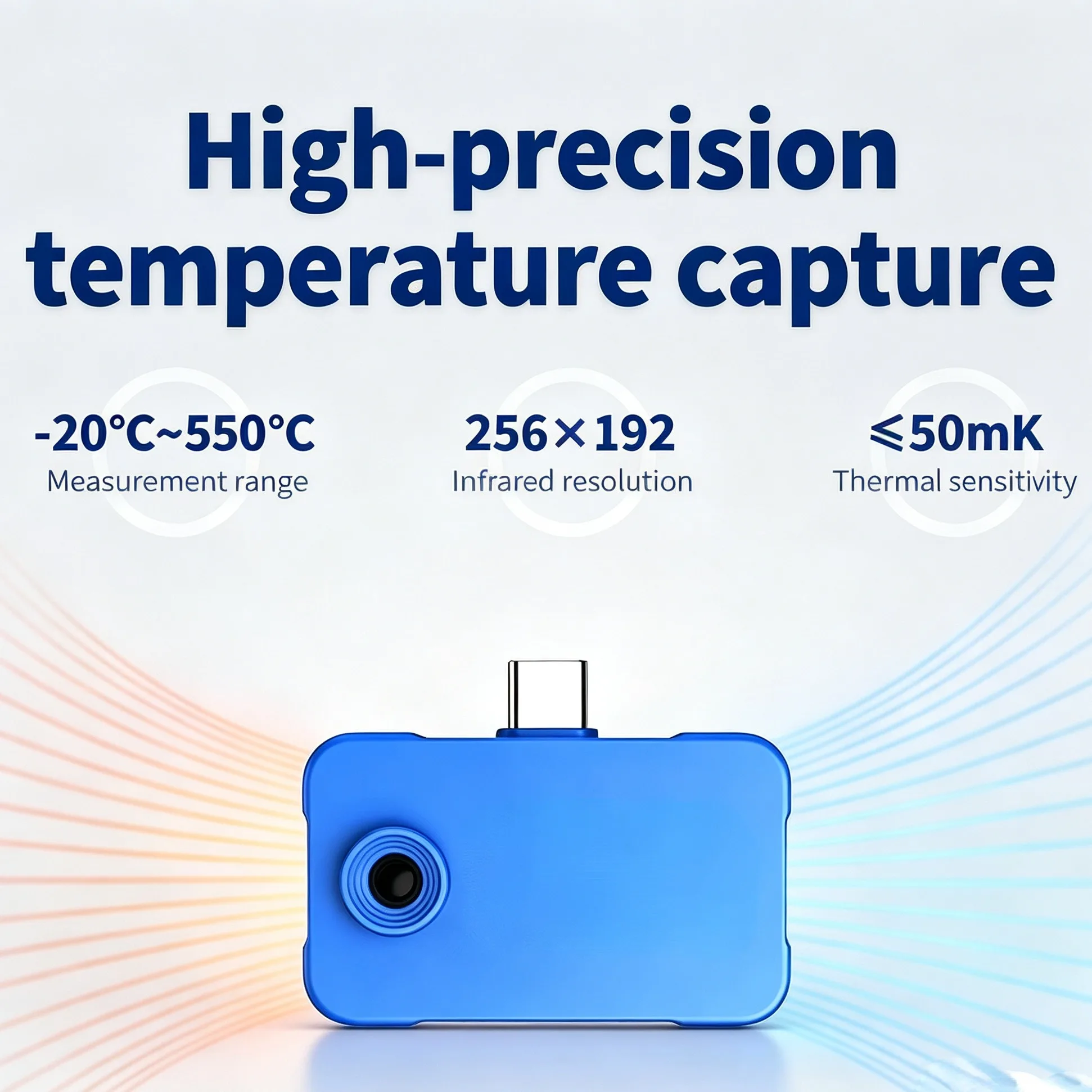 Thermal Camera for Phone USB-C 256×192 25Hz Infrared Imager Android iOS -20-550°C Industrial Electrical HVAC Inspection