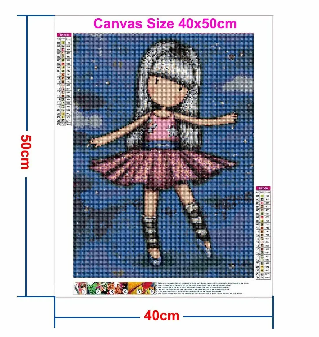 DIY 5D Diamond Painting Kit Gorjus Girl Little Princess Paintings Full Round Diamond Embroidery Mosaic Cross Stitch Home Decor