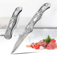 Folding Knife Stainless Steel Pocket Knife Fruit Peeling Vegetable Knives Damascus Steel Kitchen Boning Slicing Knife