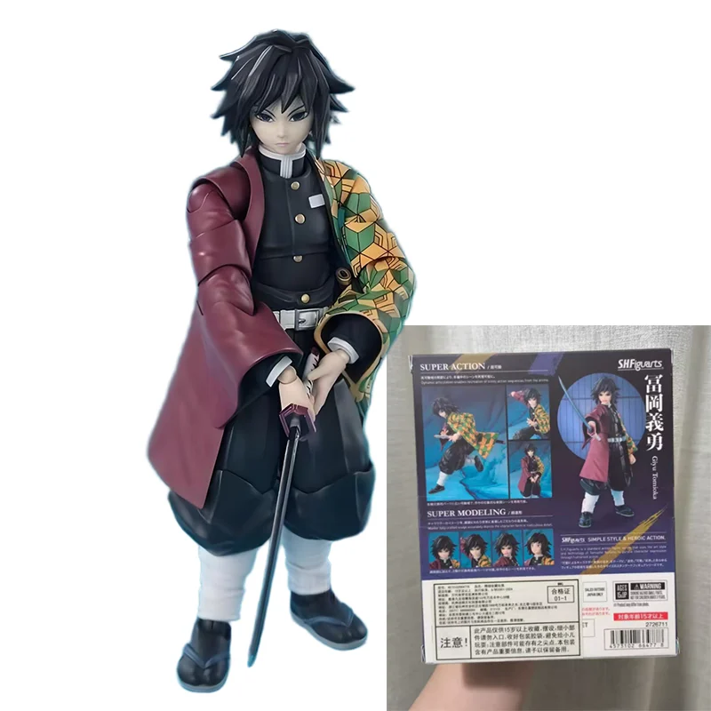 

В наличии оригинальный Bandai S.H.Figuarts Demon Slayer: Kimetsu No Yaiba Tomioka Giyuu, экшн-фигурка, коллекционный орнамент, модель игрушки, подарок