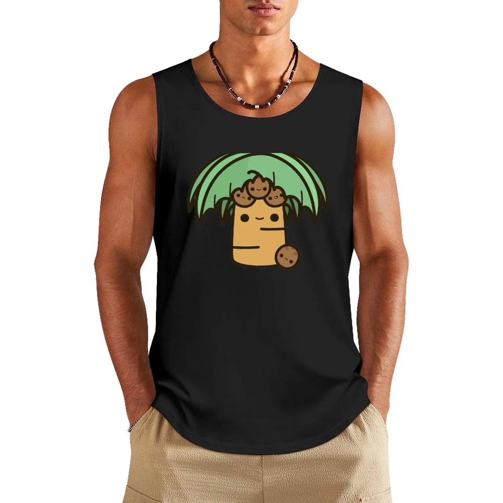 

Palm tree with coconuts Tank Top Man sleeveless shirt Men's gym t-shirt sleeveless Men's fitness t-shirt