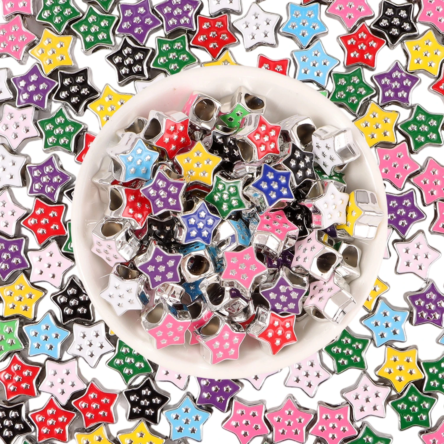 20 قطعة فراشة زهرة نجمة شجرة الحب على شكل البلاستيك مثقب ثقب كبير معزول الخرز لصنع المجوهرات Diy بها بنفسك اكسسوارات #1