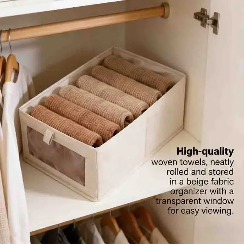 Foldable Closet Storage Bin for Clothes Pants Socks Home Cloth Fabric Storage Box Drawer Divider Organizer with Visual Window