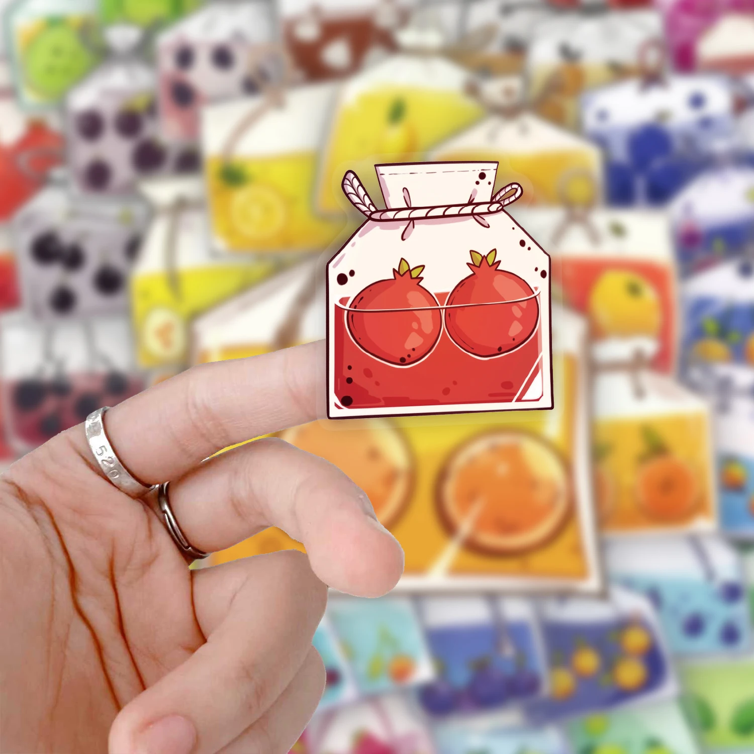 50PCS Cartoon Fruit Tea Bag Fun Stickers DIY Phone Case Laptop Water Cup Computer Toy Stickers