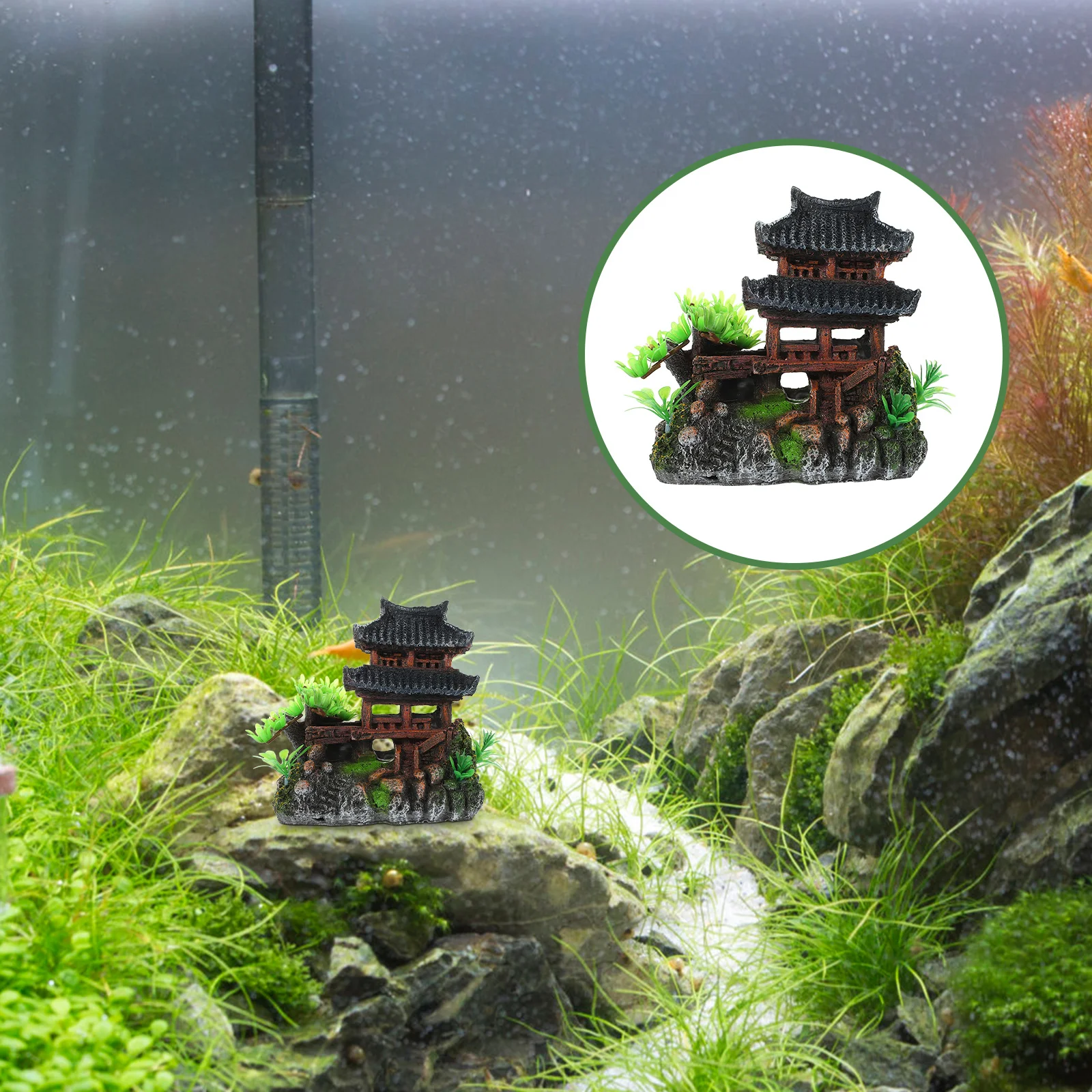 

Aquarium Decoration Fish Ornament Resin Artificial Hideaway Cave for Creative Landscaping Small Pets Safe Non-Toxic