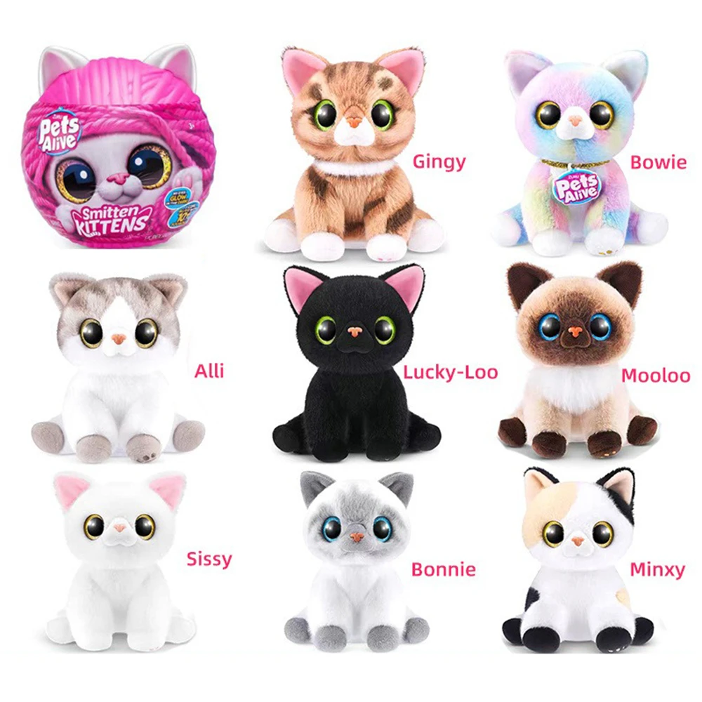 ZURU الحيوانات الأليفة على قيد الحياة القطط القطط مفاجأة العانس القط الزنجبيل مربية اللعب لعبة لينة فتح علبة اعتماد الديكور التفاعلي هدية #5