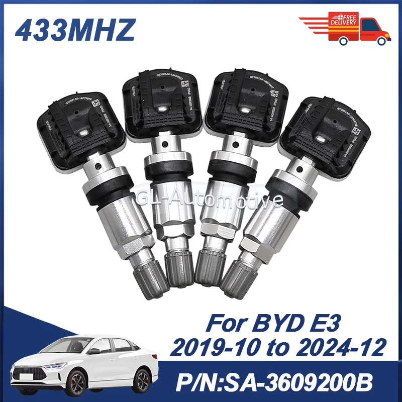 

Датчик давления в шинах TPMS для BYD E3 2019-2024, 433 МГц, 4 шт., SA-3609200B