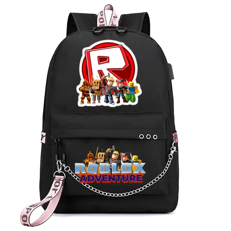 

Roblox Game Anime Cartoon Print Large Capacity Backpack Student Schoolbag Travel Computer Bag Birthday Gift for Gamers