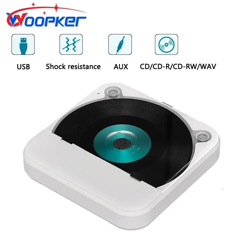 Woopker CD Player KC-606 External Car Player with USB/AUX Lossless Connection Portable CD Player Is Suitable for Cars Truck