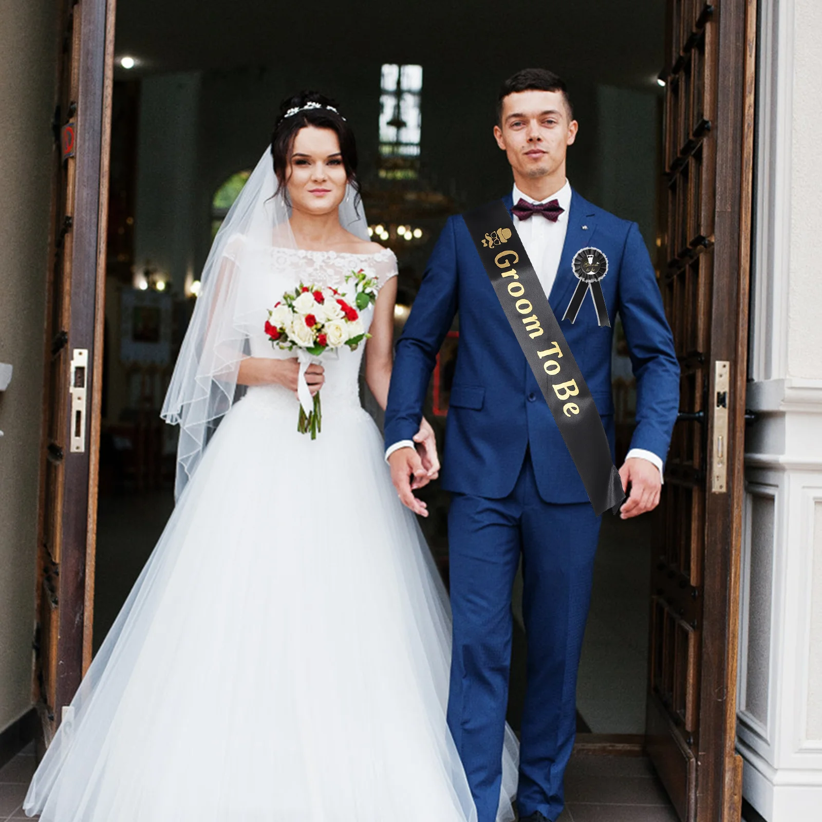 

2 set Groom To Be Sashes Set Men'S Engagement Sash Future Groom Etiquette Belt Satin Wedding Party Decor Accessories