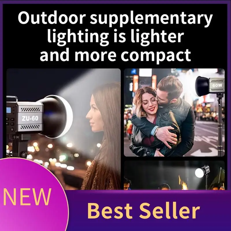 

HFES 60W Handle Photo Studio Light COB 2700-7500K Dimmable LED Video Lights For Vlog Photo Studio Film Livstreaming EU PLUG