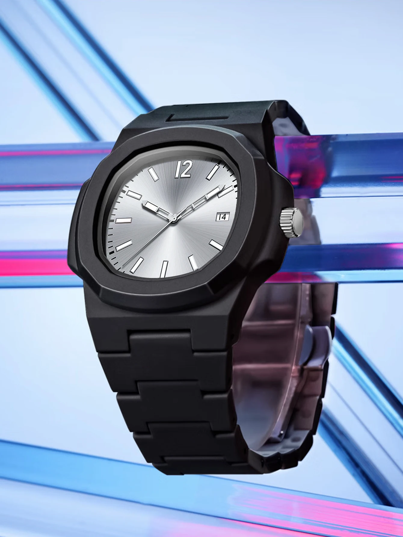 TOMIMens new fashion watch with calendar display,multi-functional simple dialquartz watchgift box for men