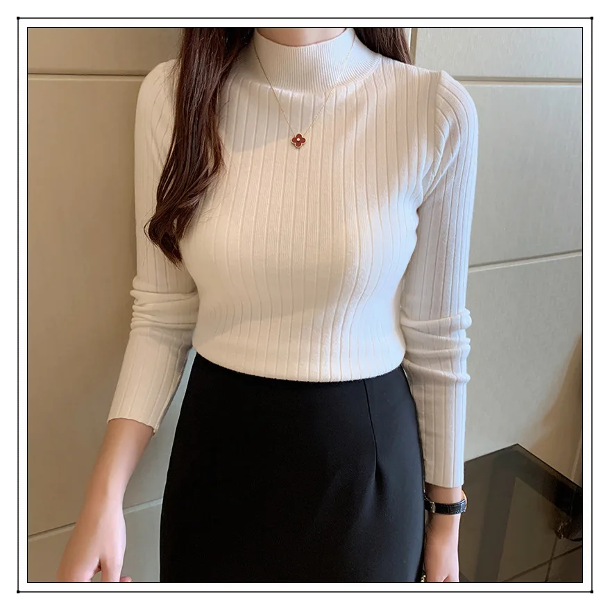 

Slim Fit Long Sve Трикотаж с высоким воротником Женский базовый костюм Верхняя одежда Sli Commute Sle Полиэфирное волокно