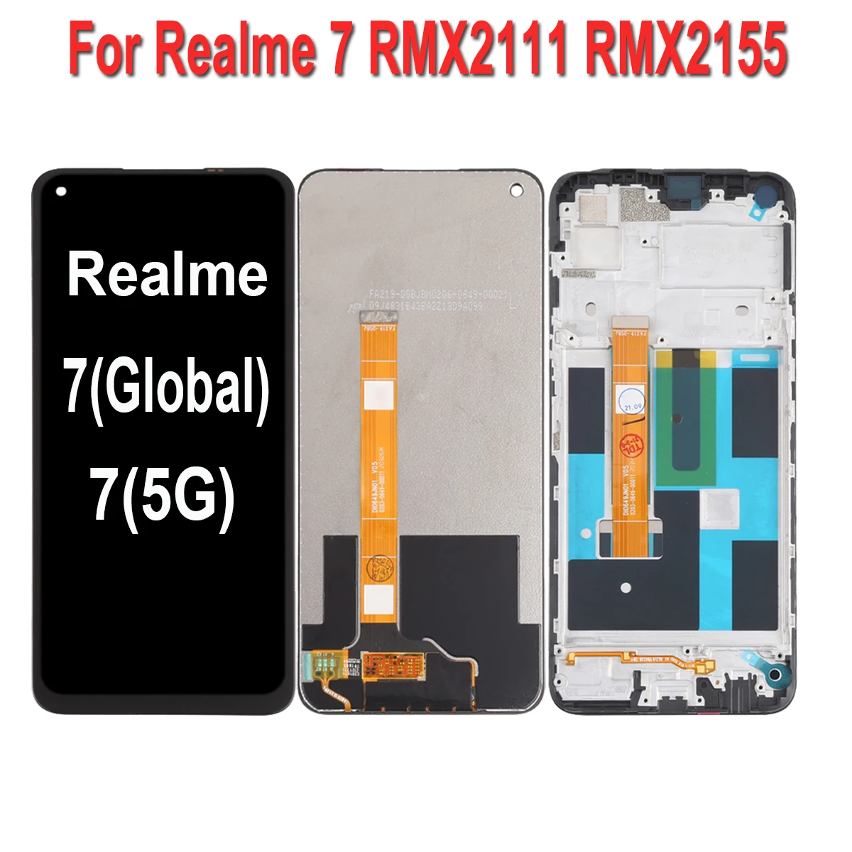 

For Realme 7 Global RMX2155 RMX2151 LCD Display Screen Touch Digitizer For Realme 7 RMX2111 5G LCD Parts