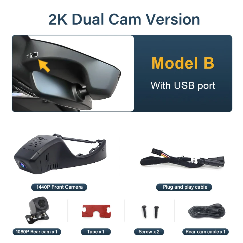 Plug and play 4K Dash Cam voor VW Volkswagen ID.4,Audi Q4 e-tron,Cupra Tavascan, WiFi Auto DVR Camera met Nachtzicht, OEM Stijl