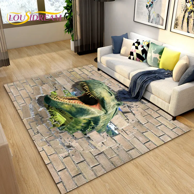 

3D Visual Illusion Dinosaur Area Rug,Carpet Rug for Living Room Children's Room Decoration,Kids Play Crawling Non-slip Floor Mat